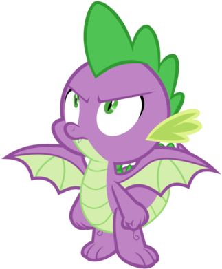 Spike The Dragon - My Little Pony Spike Wings Vectors (350x405), Png Download