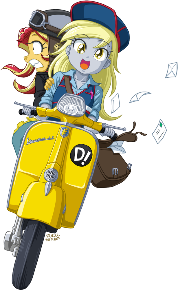 Uotapo, Colored Pupils, Derpy Hooves, Equestria Girls, - Sunset Shimmer And Derpy Hooves (632x1024), Png Download