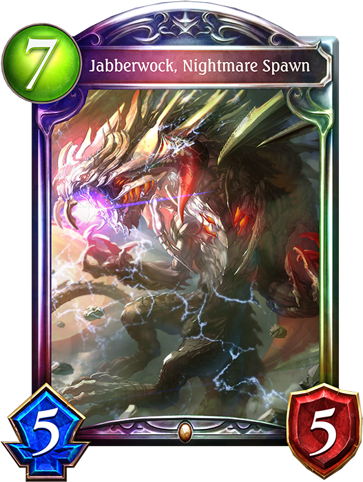 Unevolved Jabberwock, Nightmare Spawn Evolved Jabberwock, - Shadowverse Rise Of Bahamut (536x698), Png Download