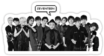 Seventeen Group Stickers (375x360), Png Download
