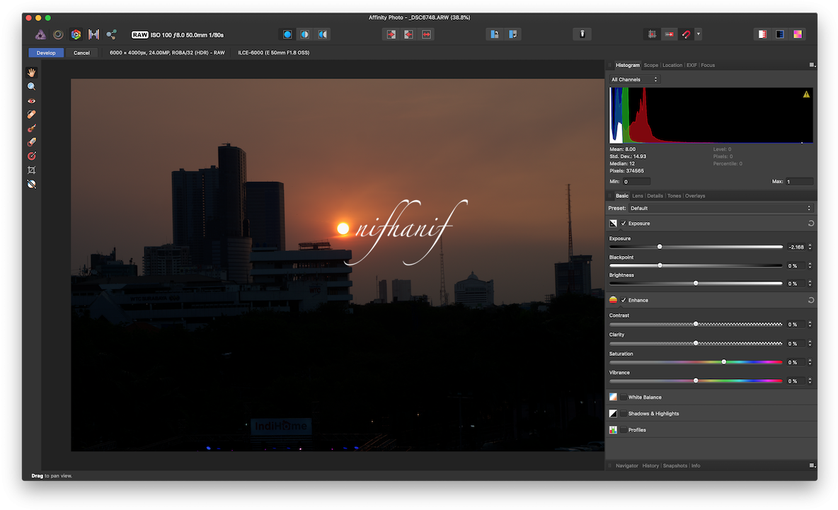 This Picture Is Minus 2 Exposure Before Develop - Raw Image Format (1200x738), Png Download