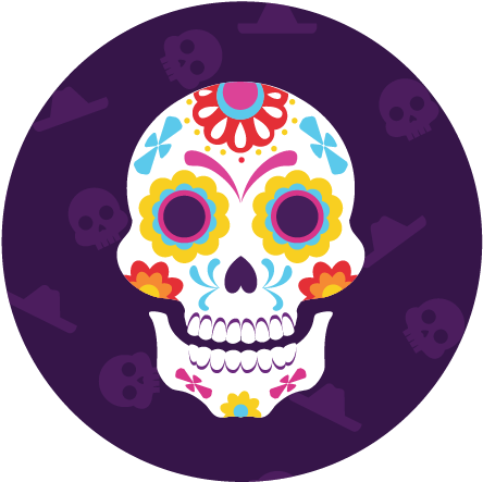 Skull Skull - Day Of The Dead (480x480), Png Download