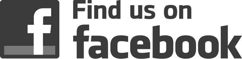 Find Us On Facebook Logo White (833x205), Png Download