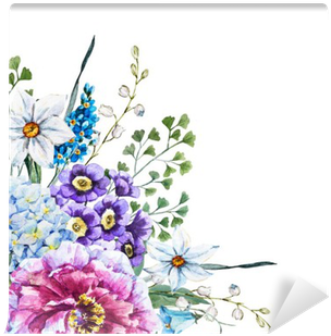 Hand Drawn Watercolor Flowers (400x400), Png Download
