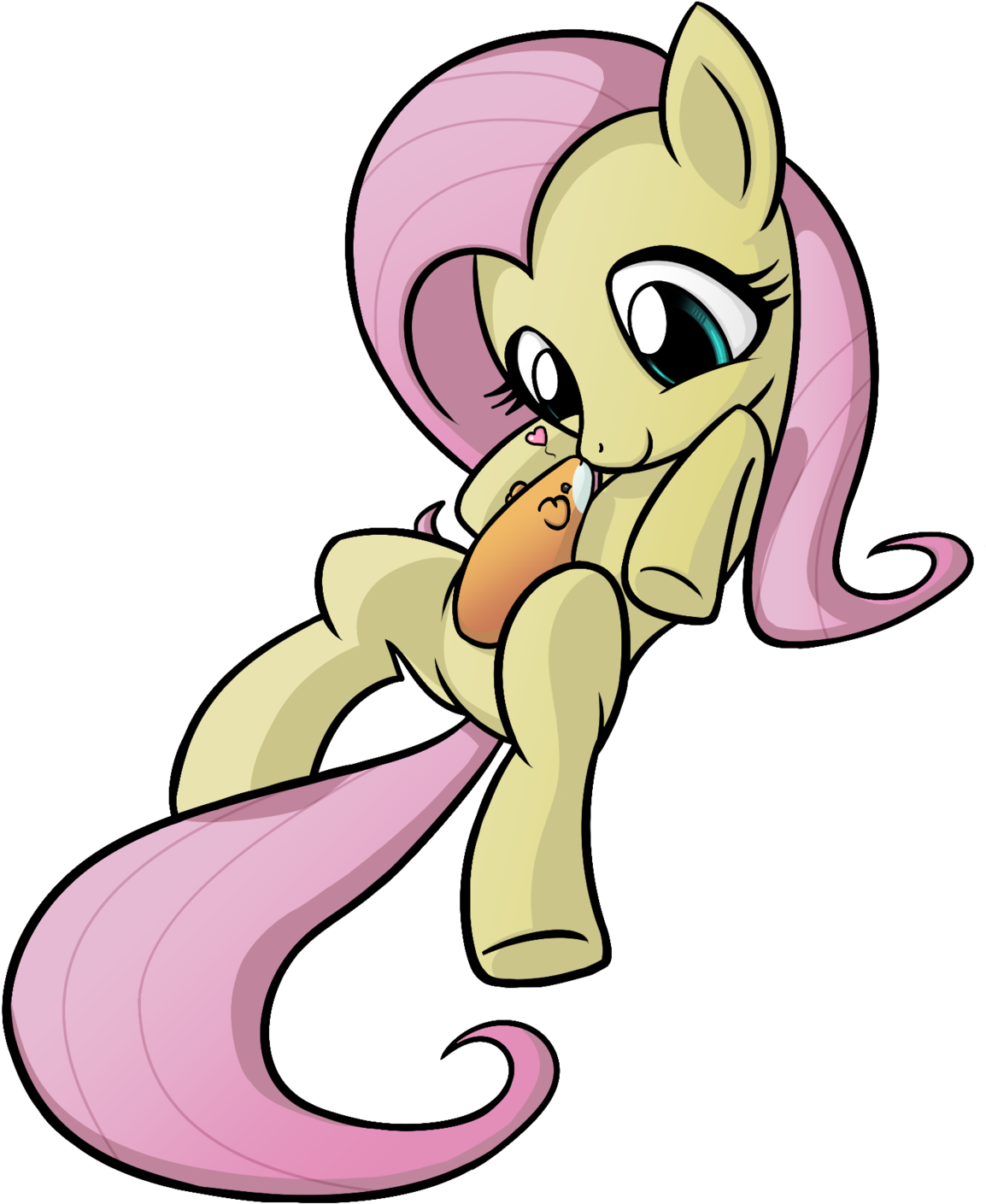 Drawn Guinea Pig Chibi - Fluttershy With A Dick (1280x1618), Png Download