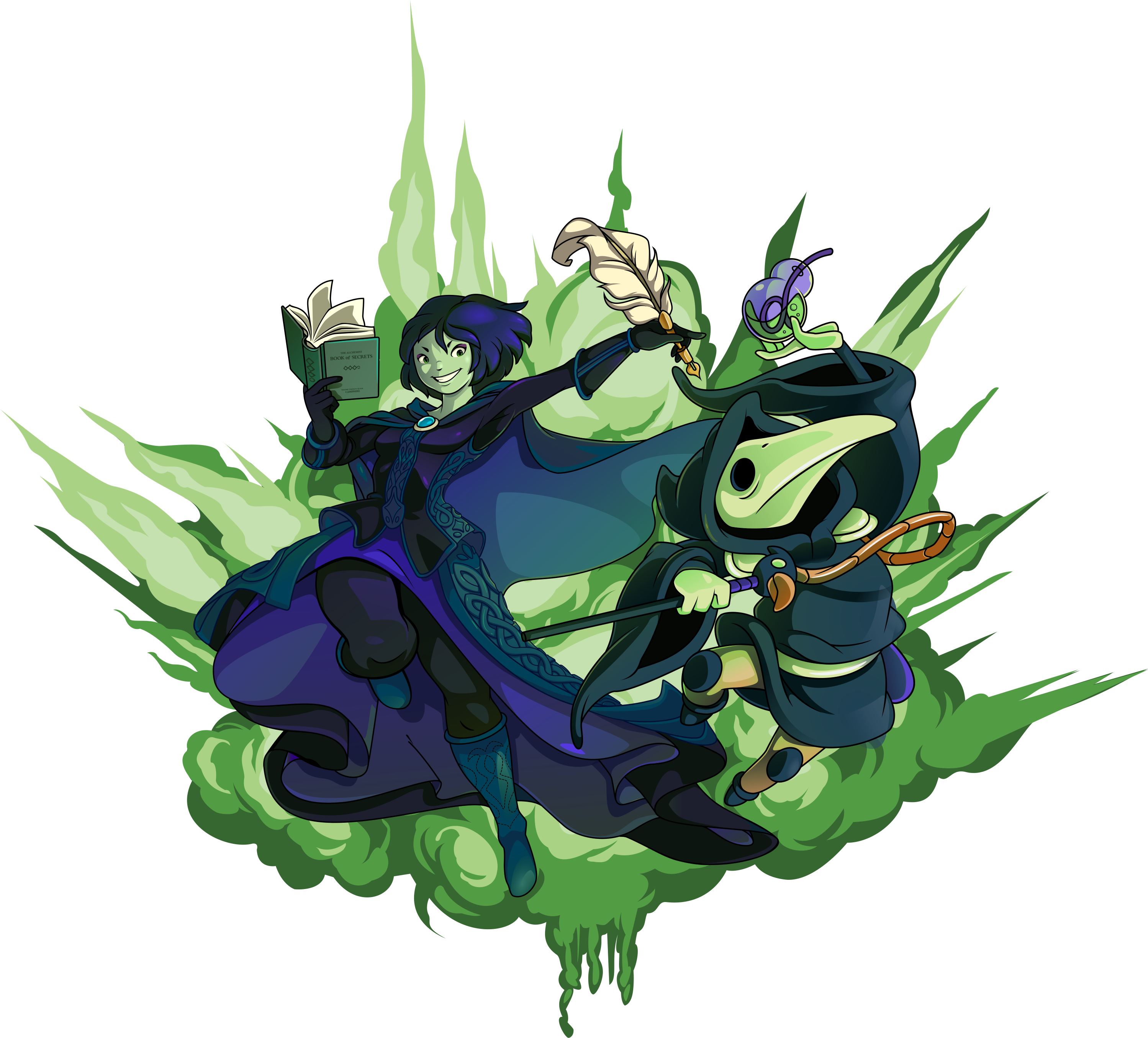 Plague Knight And Mona Art - Shovel Knight Plague Of Shadows (3000x3000), Png Download