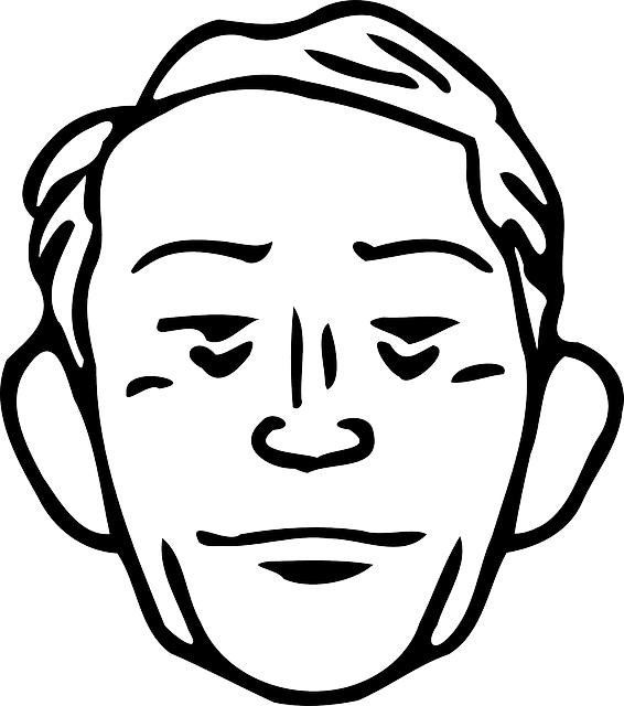 Head, Old, Outline, People, Man, Male, Faces, Face - Mans Face Clipart (566x640), Png Download