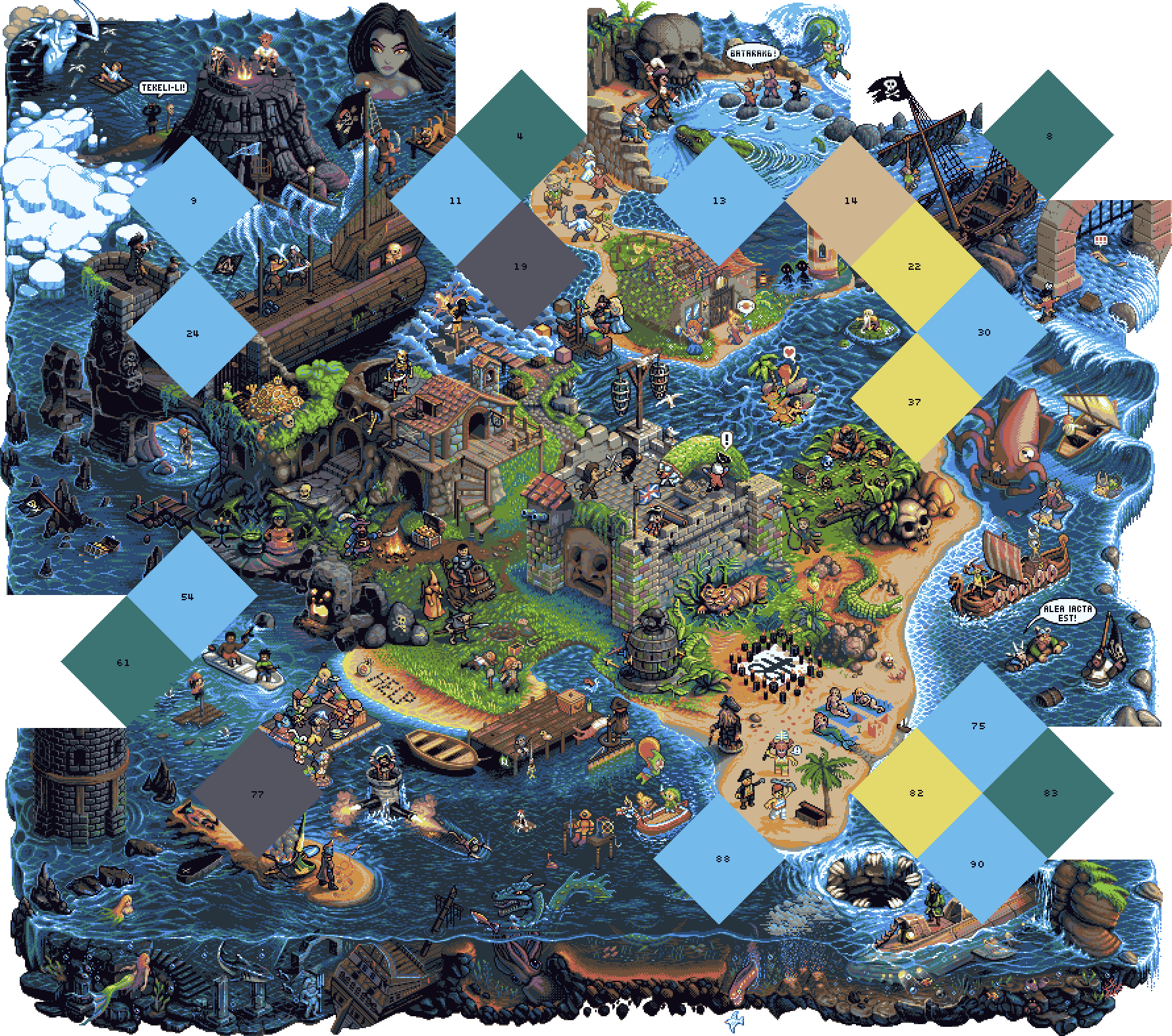 Pixelprospector ⛏ On Twitter - Isometric Pirate Island (1780x1574), Png Download