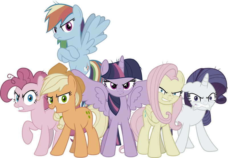 Mlp - Fim Imageboard - Image - My Little Pony The Mean Six (800x556), Png Download