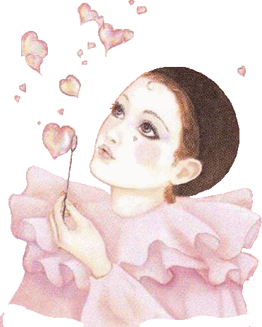 Pierrots - French Pierrot Mime Heart Bubble Unset Porcelain Cameo (372x464), Png Download