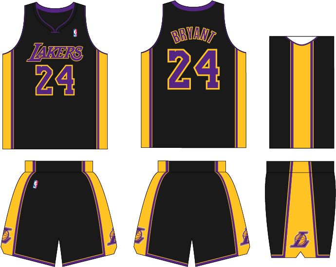 Http - //i67 - Photobucket - Zps3bb79394 - Png - La Lakers Black Uniforms (710x549), Png Download
