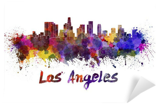 Los Angeles Skyline In Watercolor Wall Mural • Pixers® - イラスト ロサンゼルス (400x400), Png Download
