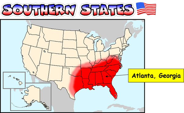 Where Did Martin Luther King Junior Grow Up - Map (603x371), Png Download