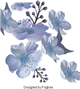 Hand Painted Blue Flowers, Hand, Simple, Petal Png - Malva (360x360), Png Download