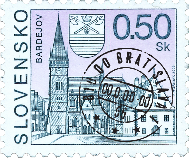 Bardejov - Postage Stamp (641x539), Png Download