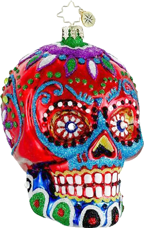Day Of The Dead Christmas Ornament - Day Of The Dead Skull Ornament (303x472), Png Download