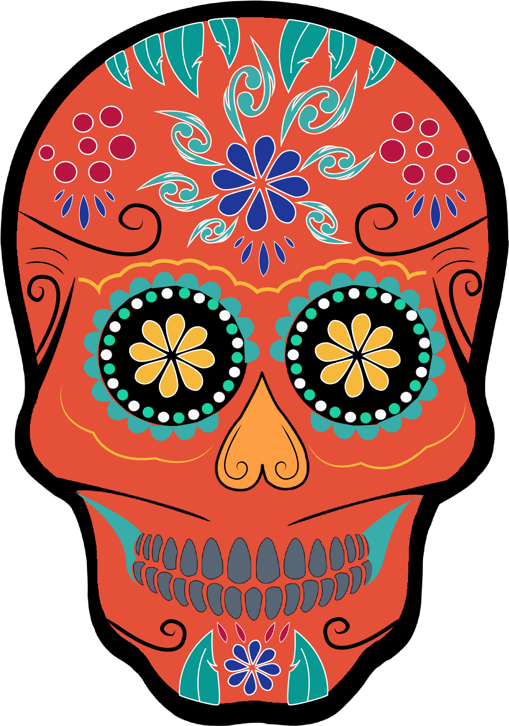 The Importance Of The 'calavera' Día De Los Muertos - Skull (2533x2533), Png Download