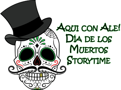 Dia De Los Muertos Storytime Banner - Sugar Skull With Moustache (400x300), Png Download