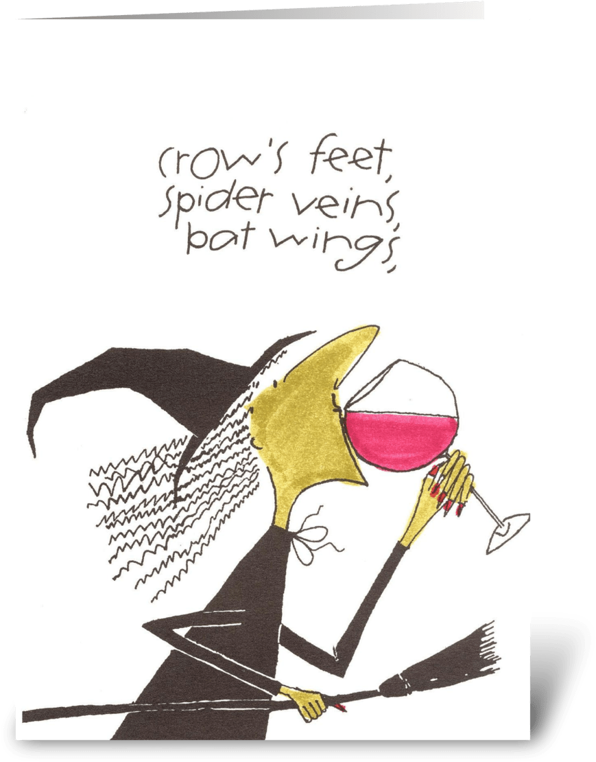 Crow's Feet, Spider Veins, Bat Wings Greeting Card - Greeting Card (700x792), Png Download