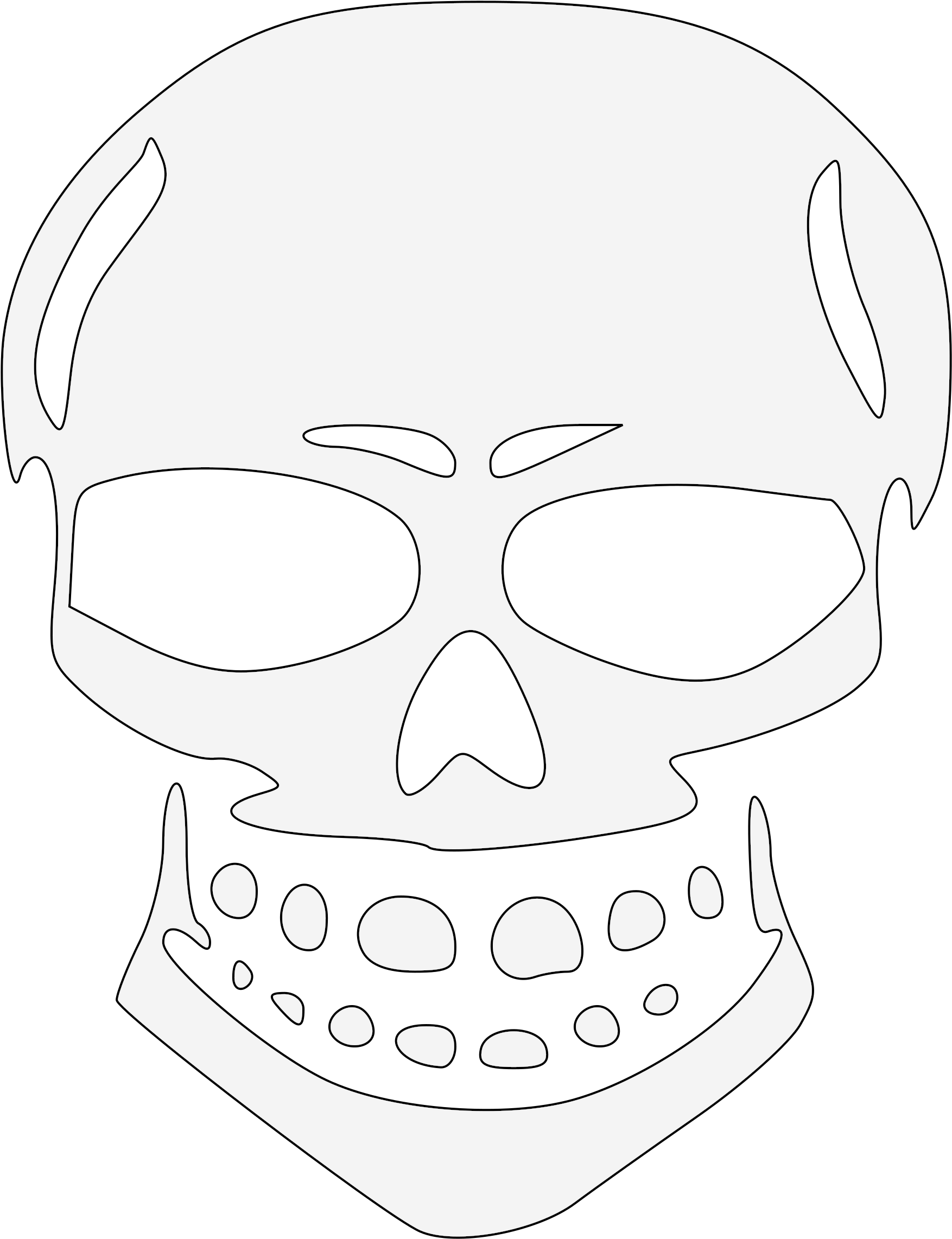 Skull Clipart Wicked Skull Stencil (1871x2400), Png Download