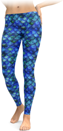 Watercolor Mermaid Scale Leggings - Native Pride - It's All Indian Land (397x480), Png Download