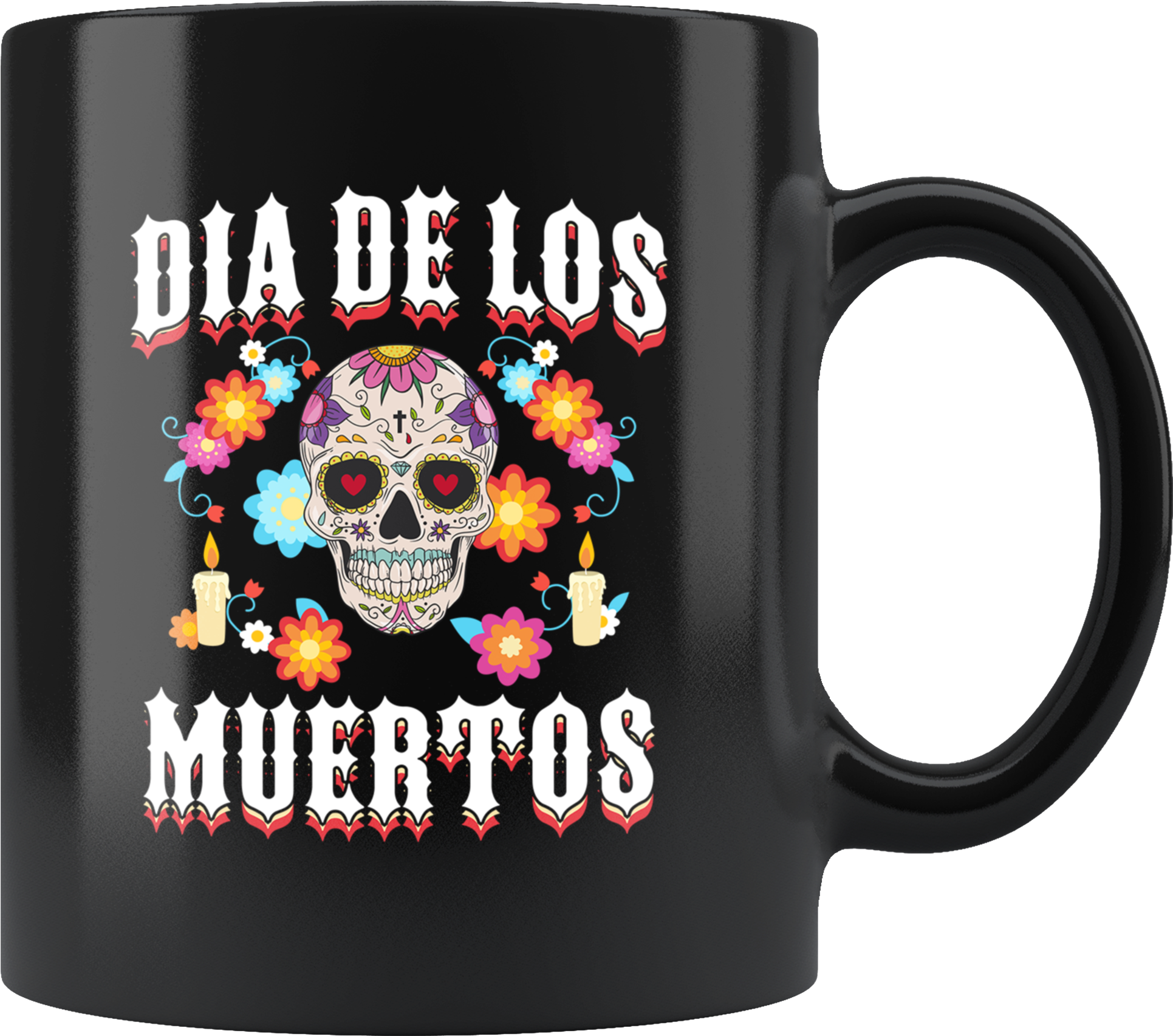 Dia De Los Muertos 11oz Black Mug - Stitch And Unicorn (2000x2000), Png Download