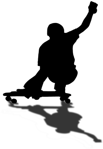 Longboarding Silhouette Png (475x548), Png Download