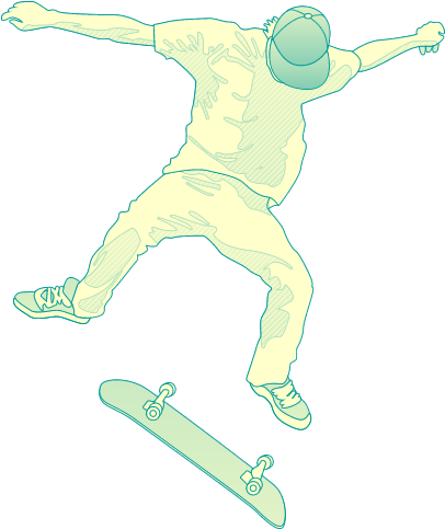 Wkmf Skateboard Vector Flip - Pixilated Skateboarder (420x500), Png Download