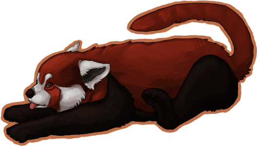 Red Panda Goes Derp By Prefined On Deviantart Svg Black - Red Panda No Background (614x392), Png Download