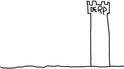 The Derp Tower Racerback Tank Top - Woman (420x480), Png Download