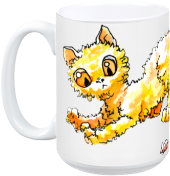 Cat & Mouse Mug - Mug (384x408), Png Download