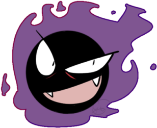Haunter 94 - Gengar - Cartoon (500x375), Png Download
