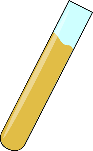 Science Test Tube With Orange Liquid Clip Art - Test Tube With Liquid (303x494), Png Download