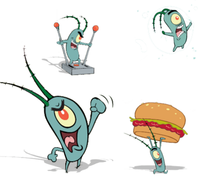 Spongebob Plankton Graphics Free Vector Spongebob Plankton - Plankton Bob Esponja (400x356), Png Download
