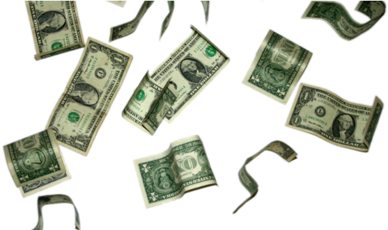 Flying Dollar Bills By Teilie-600x330 - Flying Dollar Bills Png (600x330), Png Download