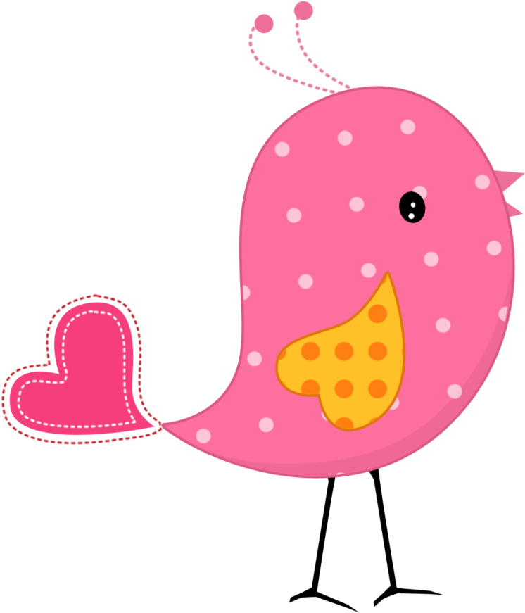 Pink And Yellow Birds - Pink Bird Clipart (900x900), Png Download