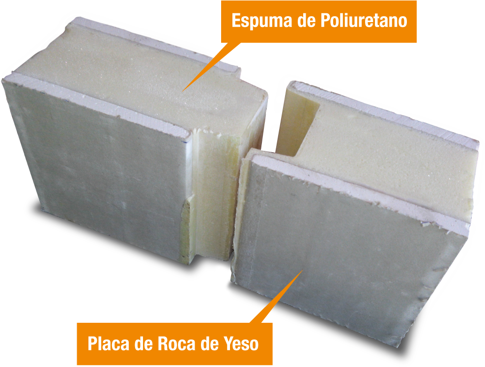 Panel Sándwich De Poliuretano Con Placa De Roca De - Plaster (1086x834), Png Download