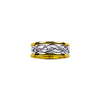 Ladies Yellow Gold Trim With White Gold Eternity Knot - Bracelet (400x400), Png Download