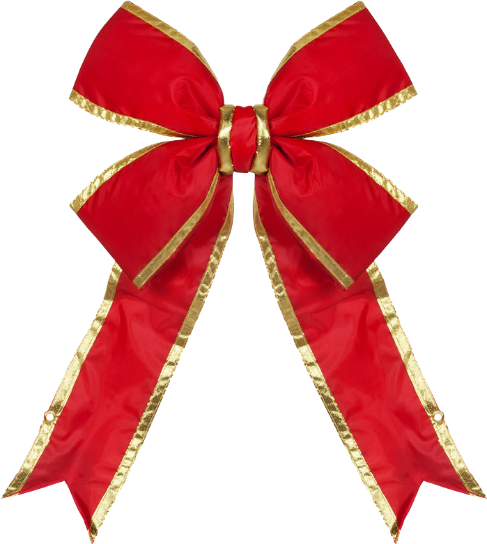 3d Red Bow With Gold Trim - - 3d Bows (800x800), Png Download