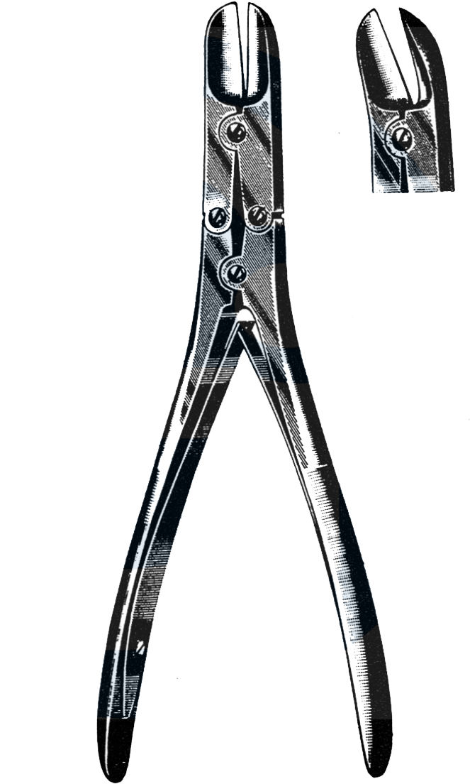 Ruskin-liston Bone Cutting Forceps, Curved 6" - Needle-nose Pliers (858x1318), Png Download