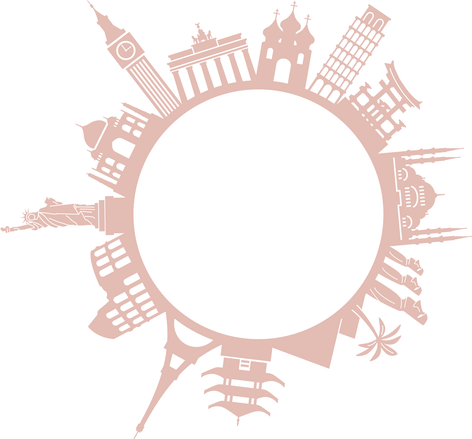 We Got Inspired By Watercolor Painting, Naturalism - Vati Leaves Removable Creative World Famous Buildings (1800x1800), Png Download