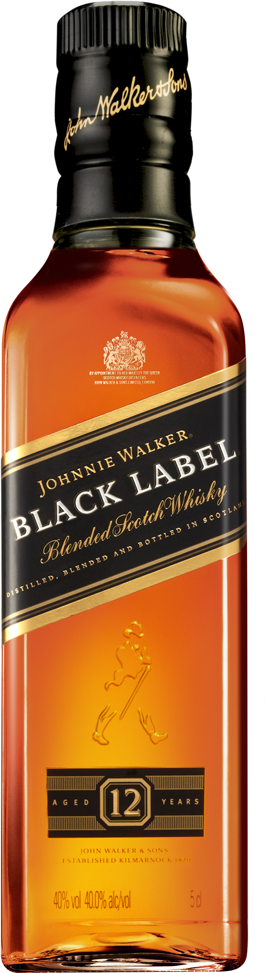 Jw Blacklabel 5cl - J/walker Johnnie Walker Black Label (1000x3520), Png Download