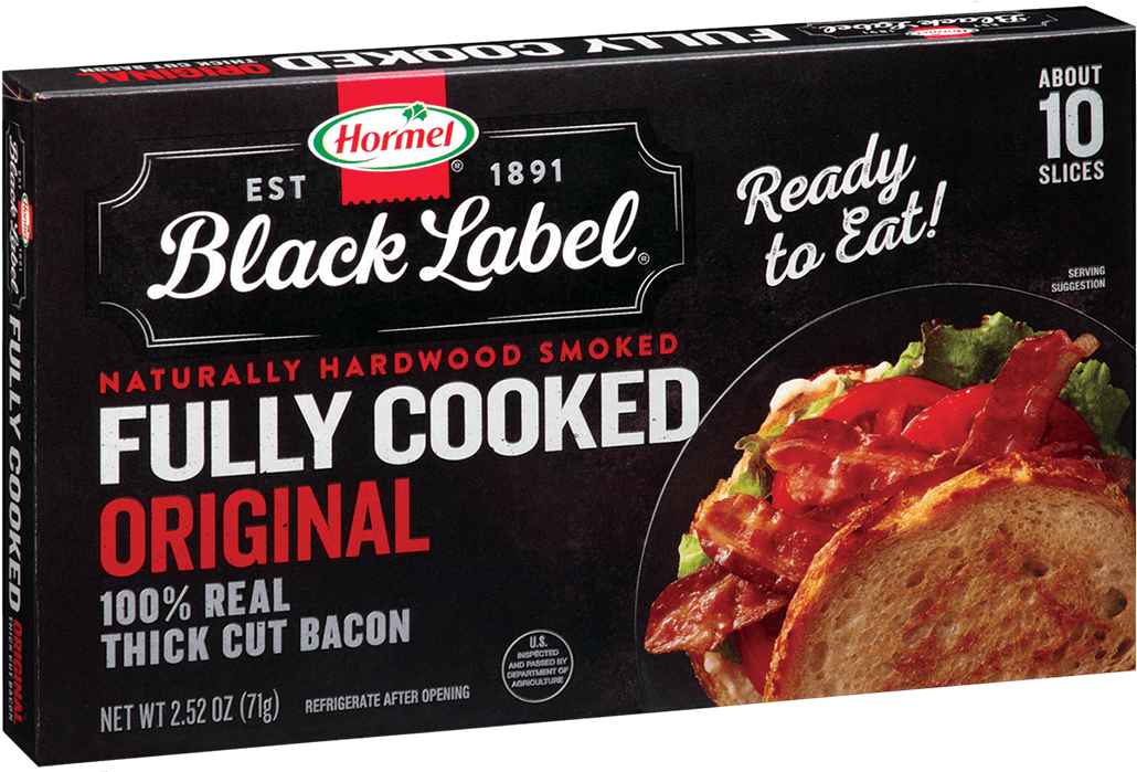 Black Label Pre Cooked Bacon (1200x825), Png Download