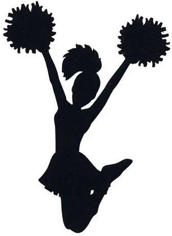 Cheerleaders Silhouette At Getdrawings - Cheerleader Silhouette (424x521), Png Download