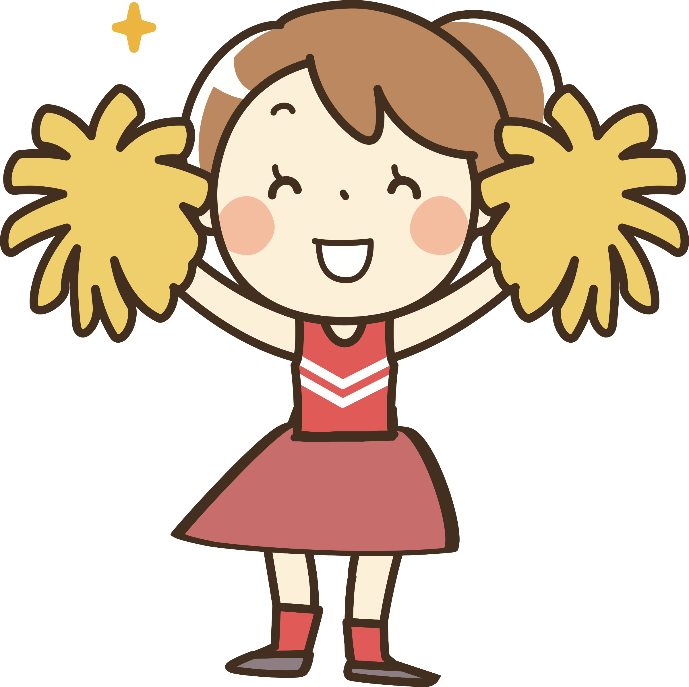 Graphic Stock Clipart Cheerleader Full Big Image Png - Cheerleading Cartoon (2400x2392), Png Download