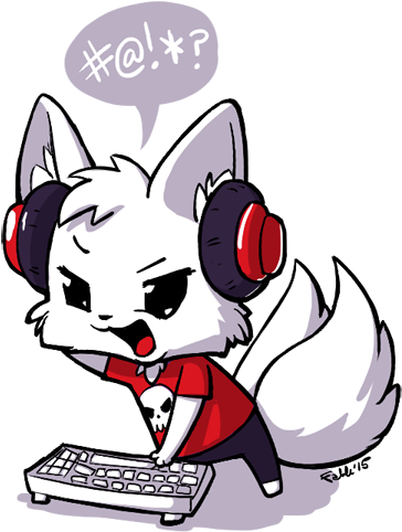 Angry Gaming Fox - Video Game (500x500), Png Download