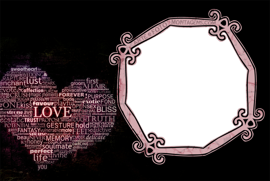 Coracao Palavras Fundo Preto - Love (898x602), Png Download