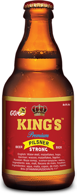 Goa Kings Strong Beer 350 Ml - Strong Beer In Goa (313x820), Png Download
