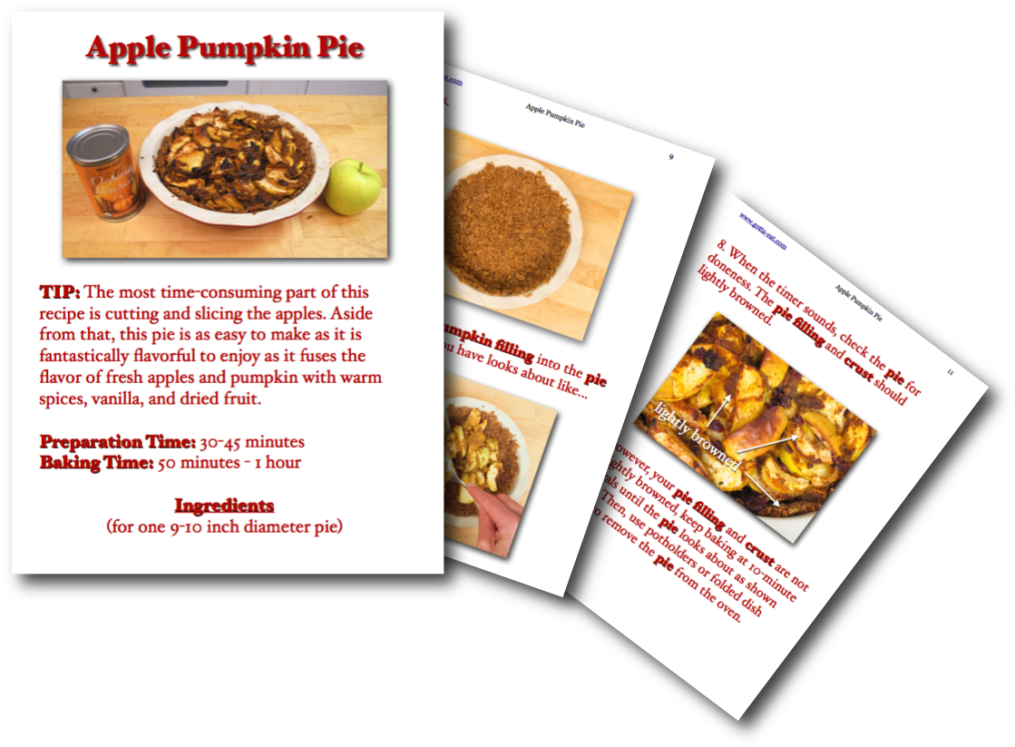 Apple Pumpking Pie Picture Book Recipe - Dish (1129x832), Png Download