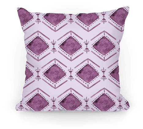 Purple Watercolor Tribal Pattern Pillow - Throw Pillow (484x484), Png Download